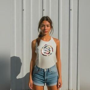 Scales tropical seafoam pro performance tank top size small